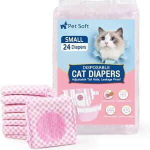 Pet Soft Disposable Cat Diapers 24 Pack Size S